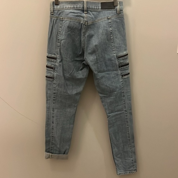 Carmar Distressed Jeans Skinny 6 Decorative Zippers Holes Size 24 Cotton - Picture 6 of 9